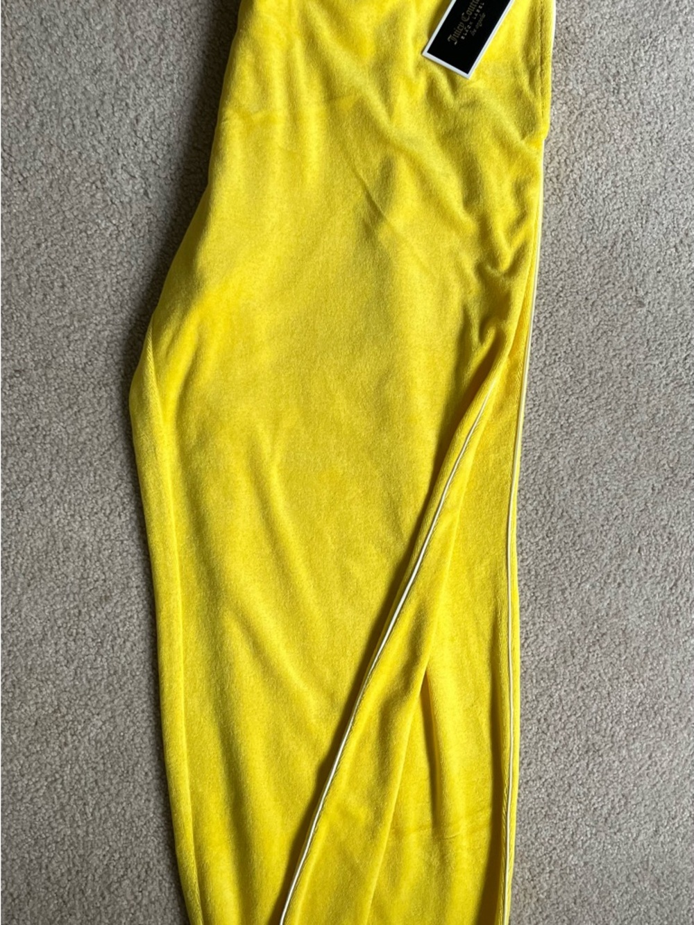 NWT Juicy Couture Black Label Yellow Microterry Lounge Pants XL